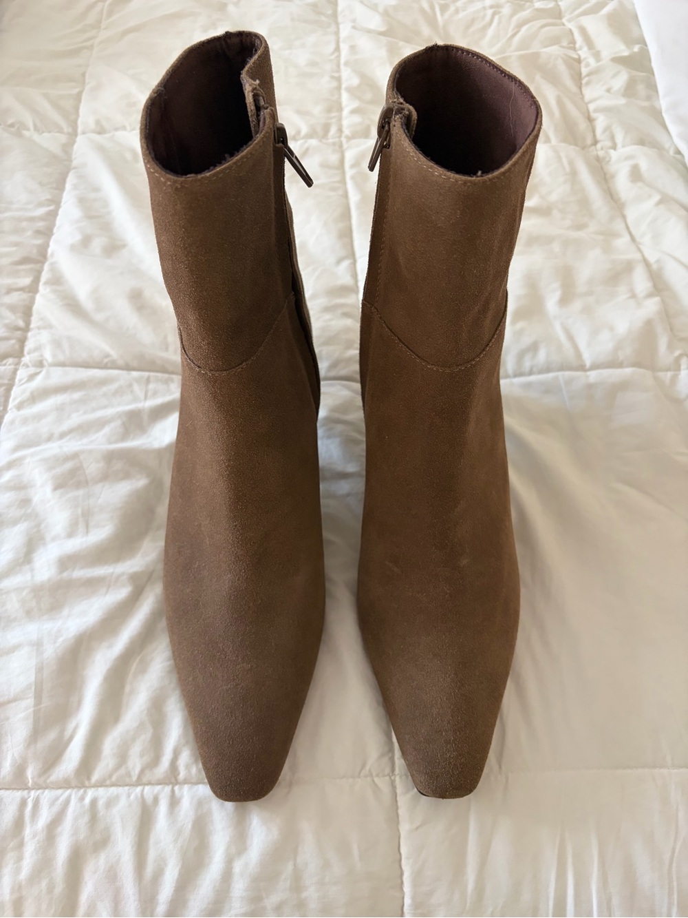 Zara Split Leather Kitten Heel Ankle Boots